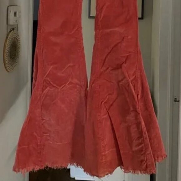 Free People Karma Corduroy Exaggerate Flare Jeans – Red Dahlia, Size 27 - Picture 13 of 14